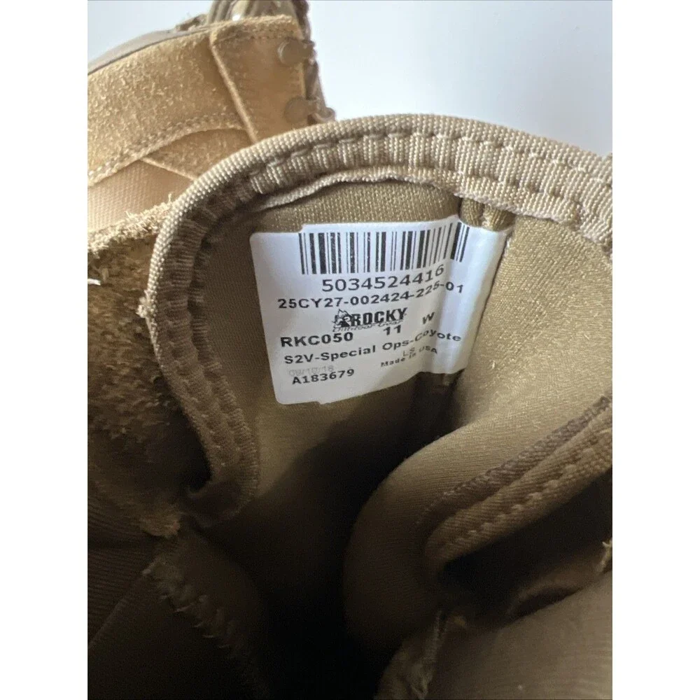ROCKY S2V RKC050 Coyote Military Tactical Boots Mens 11 W US Vibram USA